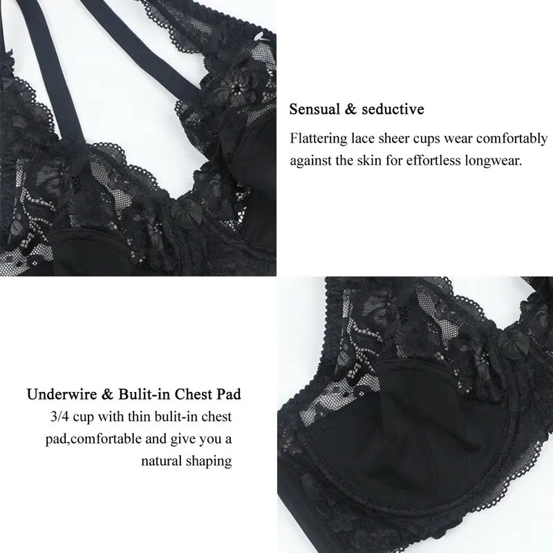 Plus Size Lace Push-Up Bra – Elegant & Supportive-Black-10C-State of Style