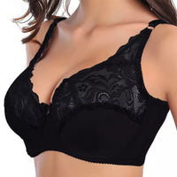 Plus Size Lace Push-Up Bra – Elegant & Supportive-Black-10C-State of Style