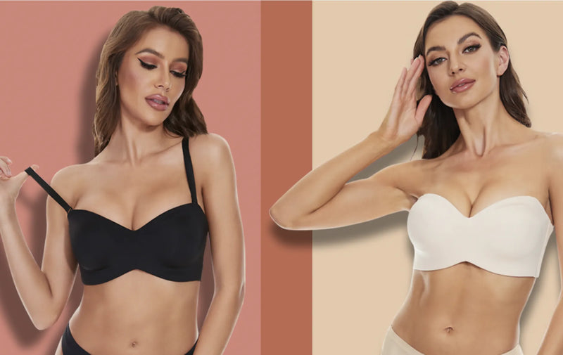 Plus Size Non-Slip Convertible Bandeau Bra – Supportive & Versatile-Black-10-B-State of Style
