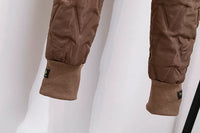 Plus Size Winter Down Cotton Pants-Brown-S-State of Style