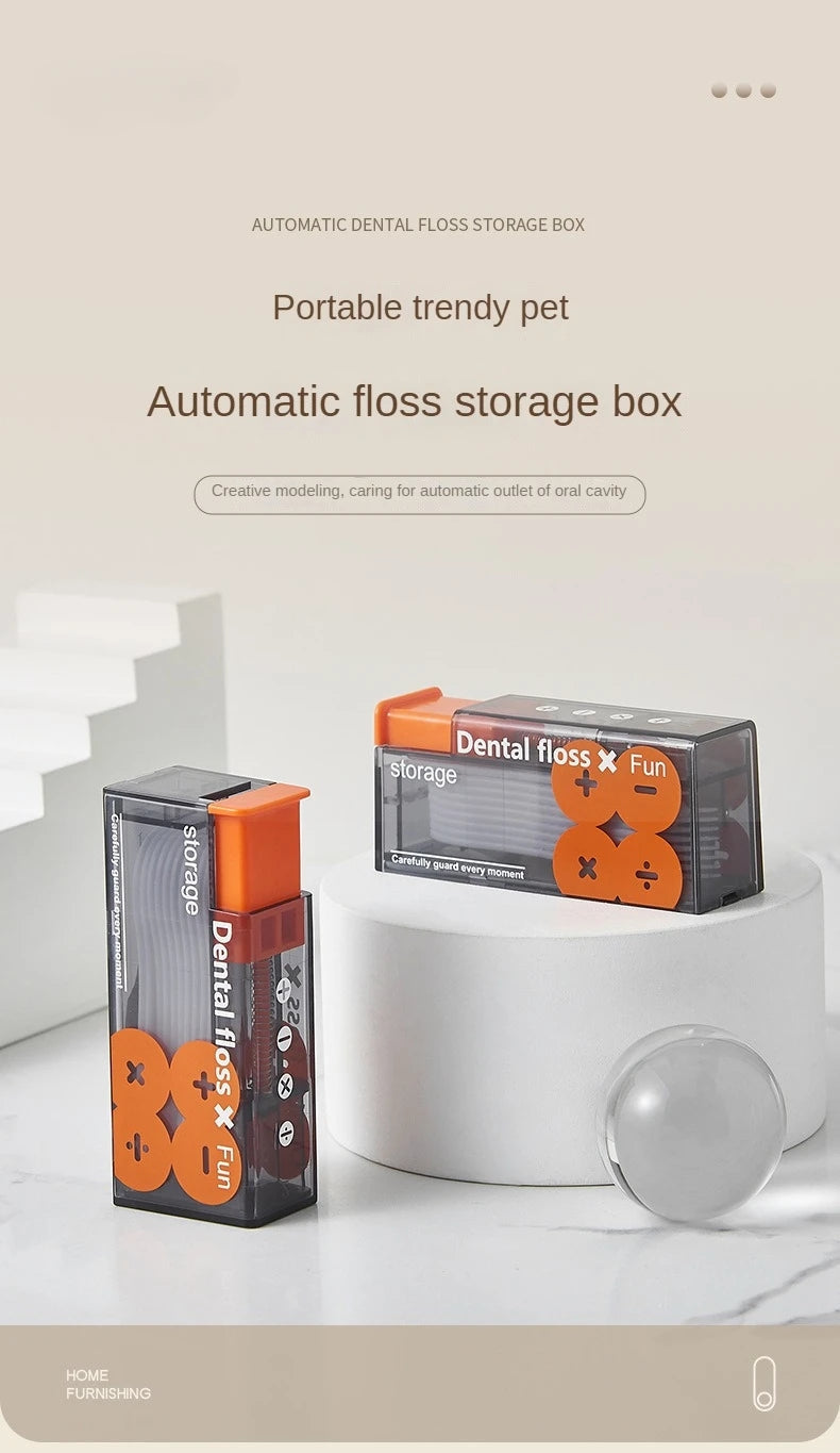PORTABLE FLOSS DISPENSER WITH 10 AUTOMATICALLY EJECTED FLOSS STICKS-State of Style