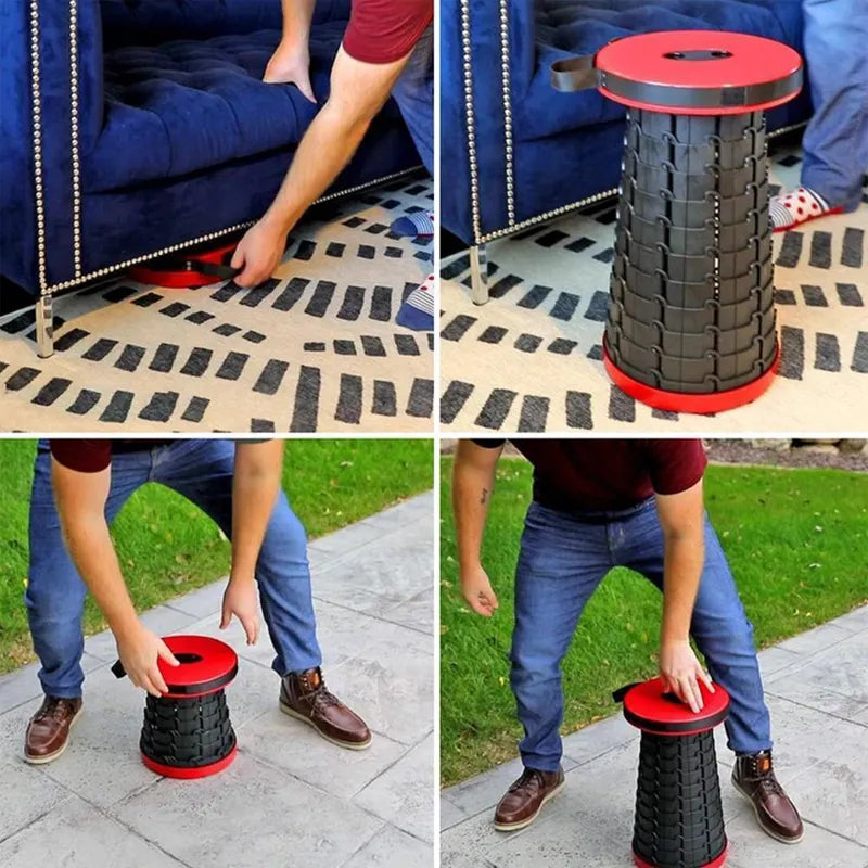 Portable Folding Stool - CompactGo-Red-State of Style