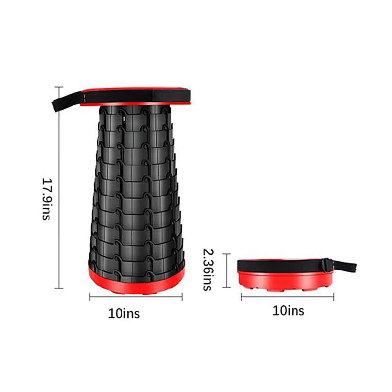 Portable Folding Stool - CompactGo-Red-State of Style
