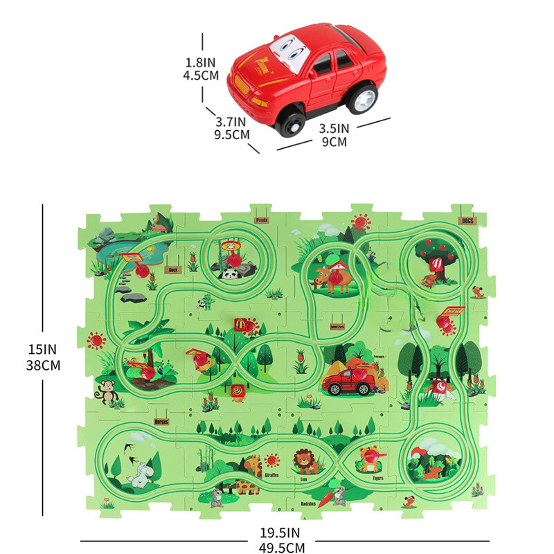 Problem-Solving Children's Puzzle - RacePuzzle-Dinosaur-5 Pieces-State of Style