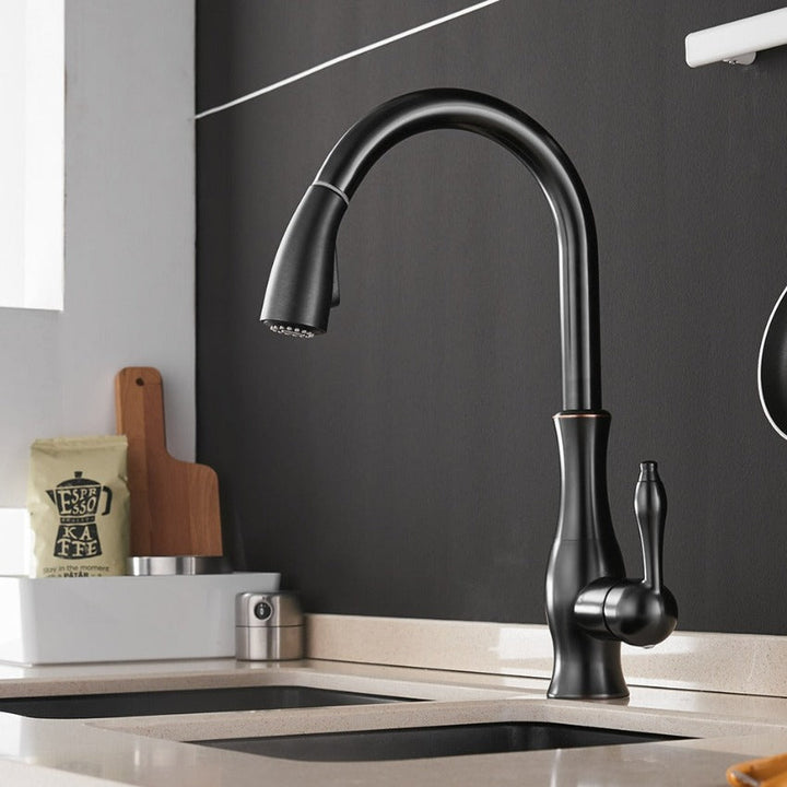 Pull-Out Kitchen Tap - FlexFlow-Black-State of Style