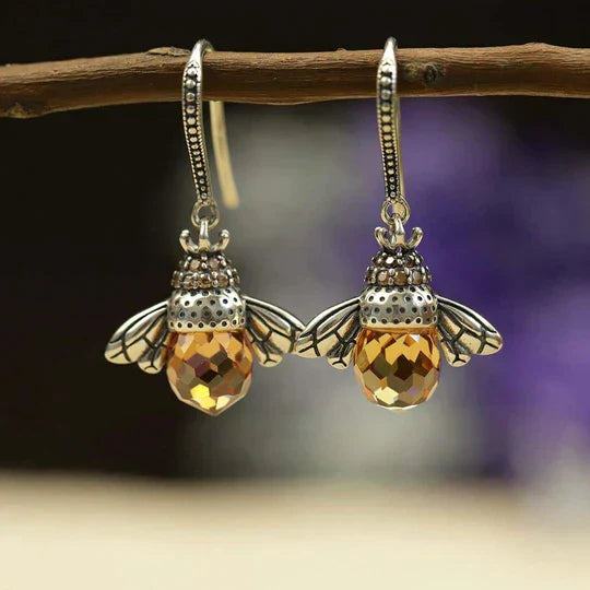Queen Bee Crystal Drop Earrings-State of Style