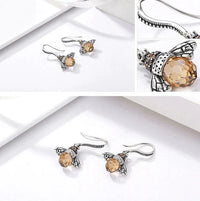 Queen Bee Crystal Drop Earrings-State of Style