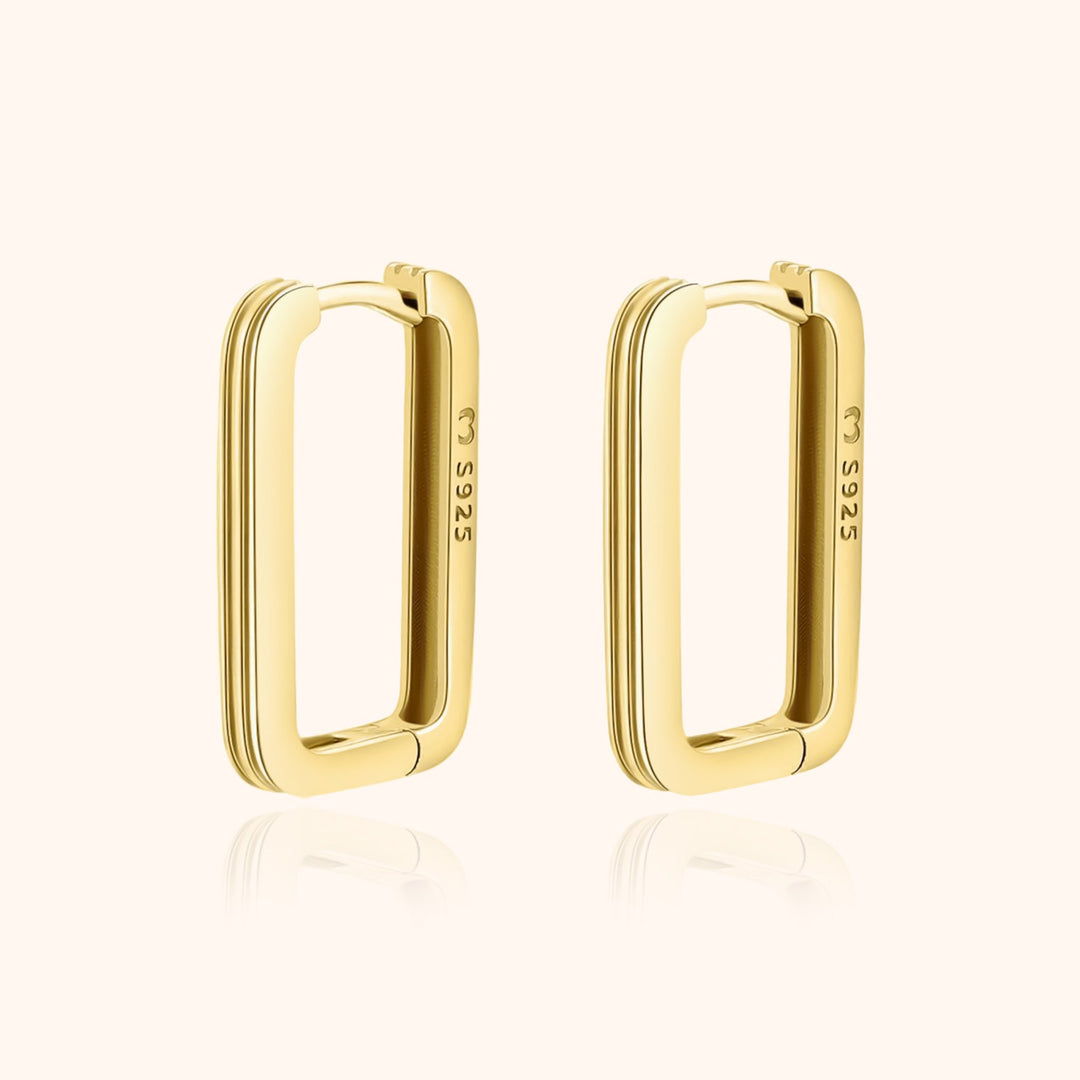 Rectangular Clip-On Earrings - Isabelle-Gold-State of Style