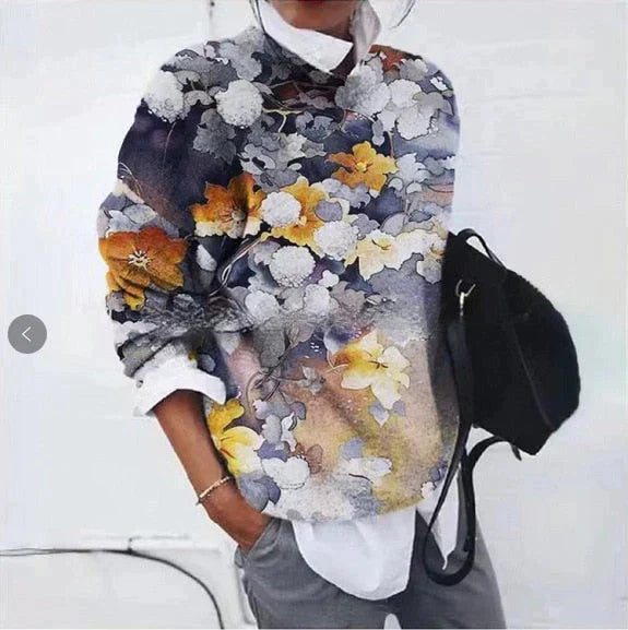 Refined Sweater with Print - Sienna-Grey-S-State of Style