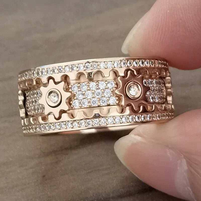 Relaxing Spinner Ring - Spinfinity-Rose Gold-17.4mm-State of Style