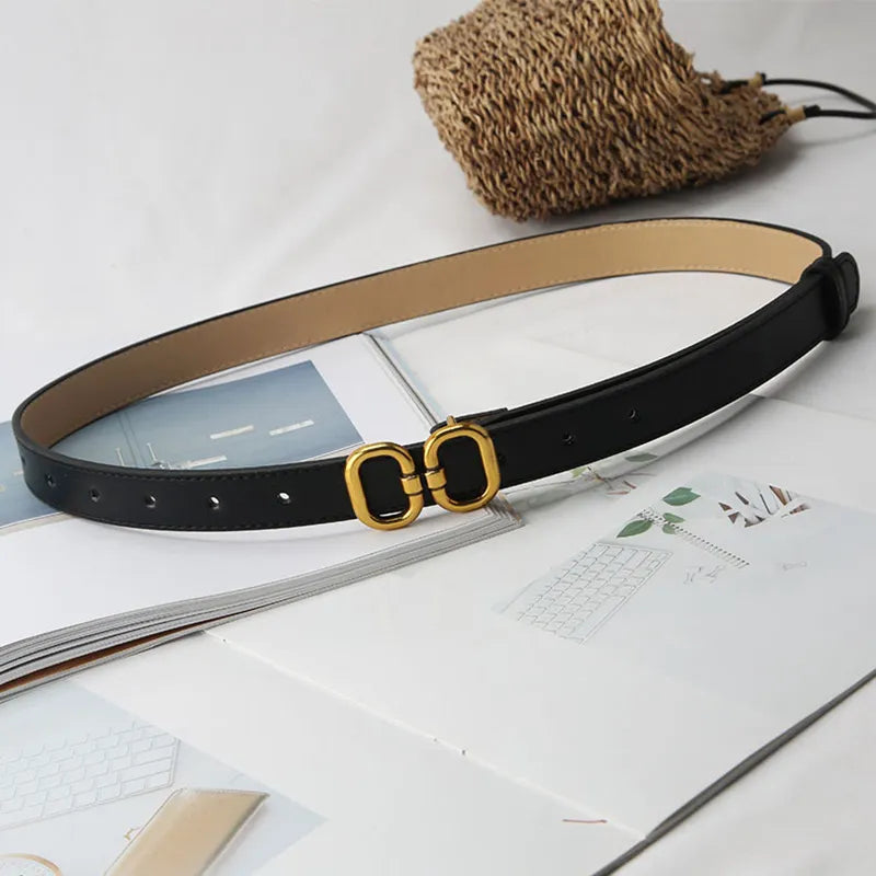 Retro Buckle Designer Belt | Chic & Adjustable-Black-State of Style