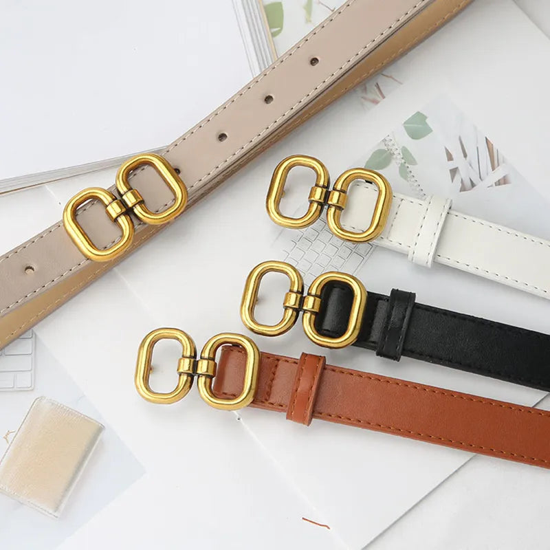 Retro Buckle Designer Belt | Chic & Adjustable-Black-State of Style