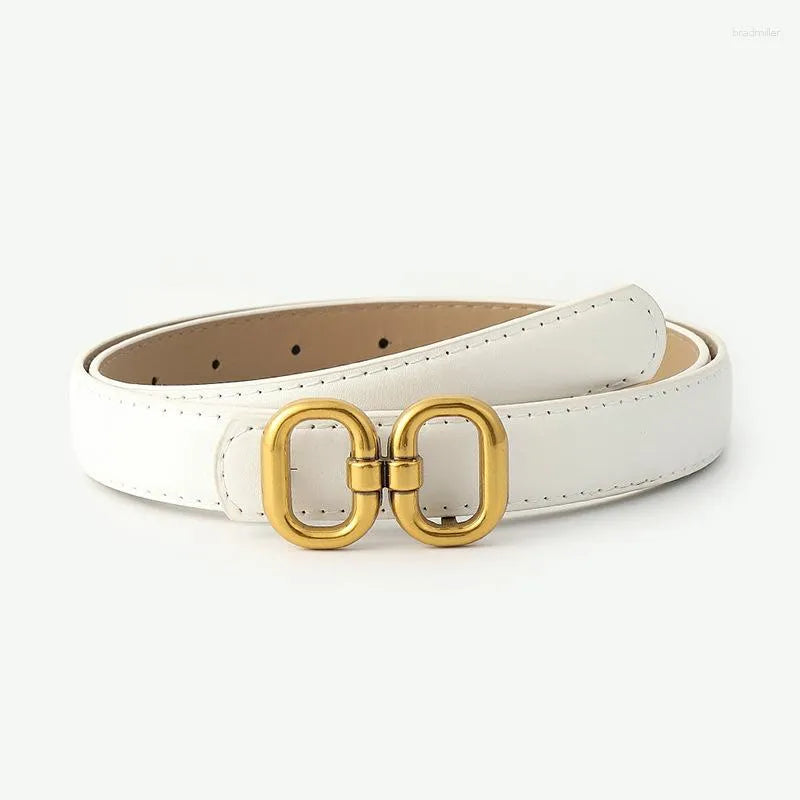 Retro Buckle Designer Belt | Chic & Adjustable-White-State of Style