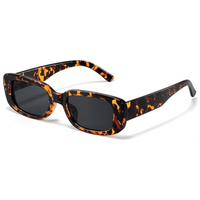 Retro Rectangular Y2K Sunglasses - Aria-Leopard 1-State of Style