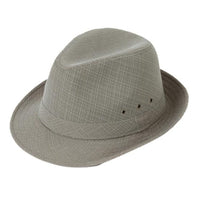 Roger Traditional Hat – Classic Fedora with Checkered Pattern-Grey-57-State of Style