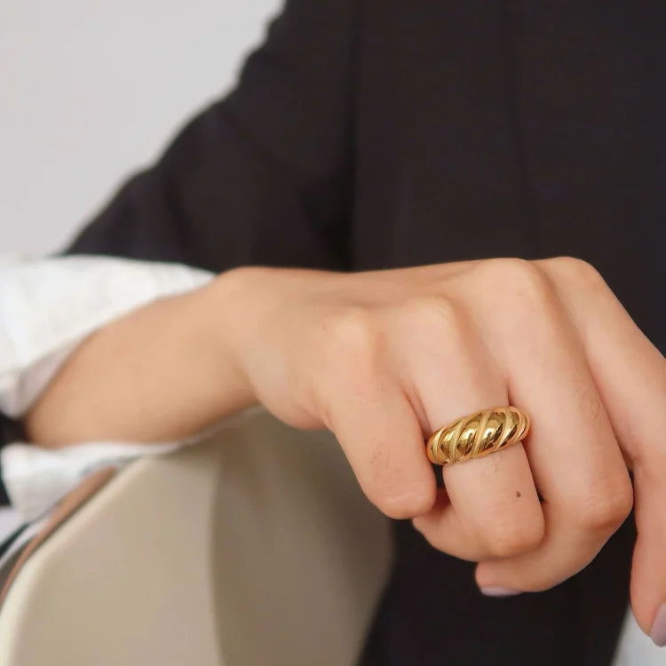 Selene Gold Rope Dome Ring-5-State of Style