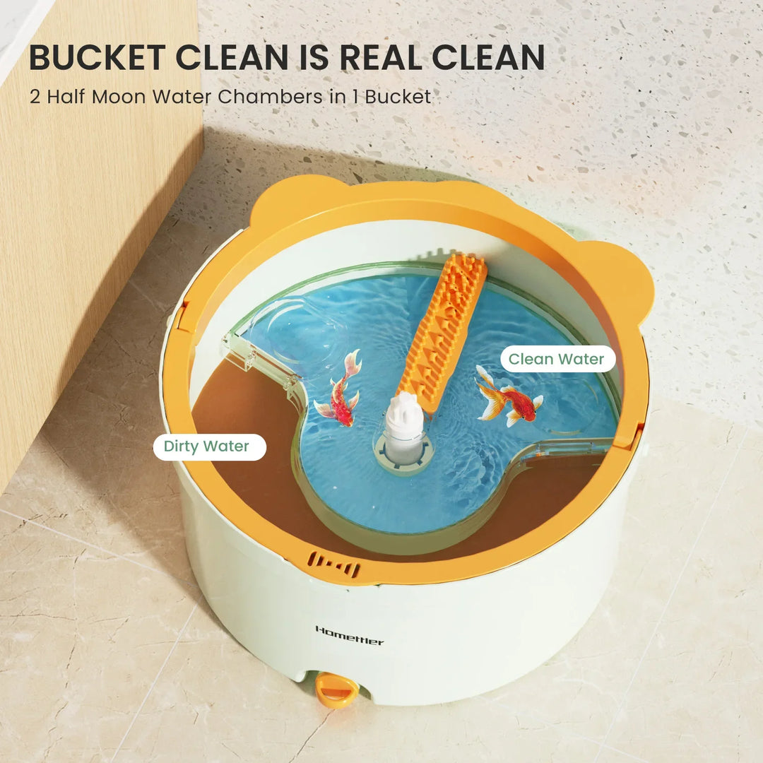 Self-Rotating Flat Mop with Bucket - SpinMop-Set 1-State of Style