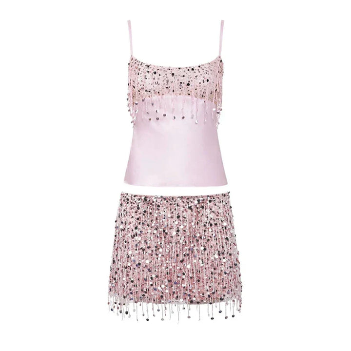 Sequin Tassel Bikini Set – Riviera-Pink-S-State of Style