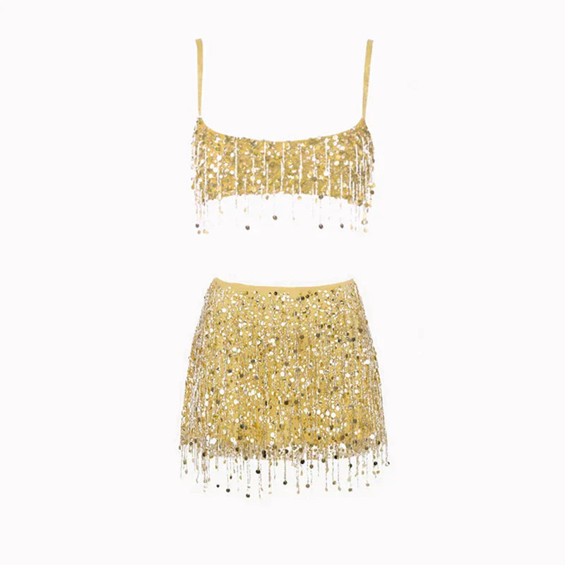 Sequin Tassel Bikini Set – Riviera-Yellow-S-State of Style