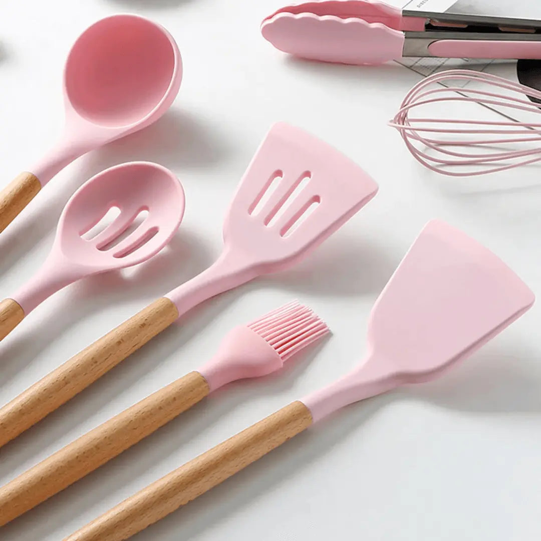 Silicone Kitchen Utensil Set - FlexiChef-Pink-State of Style