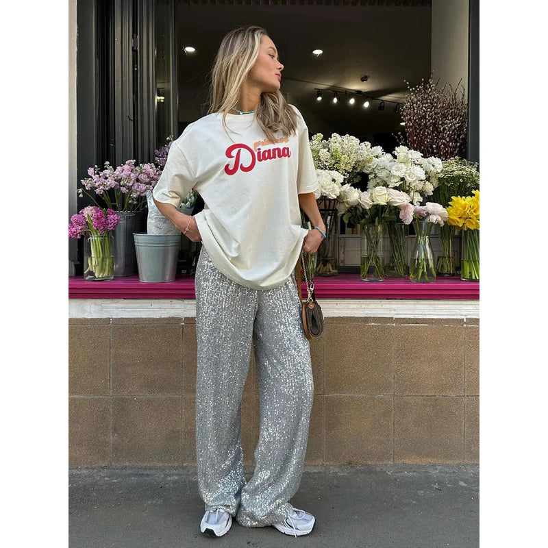Silky Sequin Pants - Luna-Gold-36-State of Style