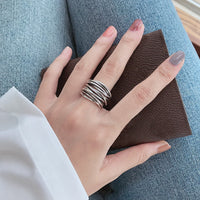 Silver Adjustable Layered Ring – Liora-State of Style