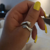 Silver Hug Ring | Elegant Hug Design-State of Style