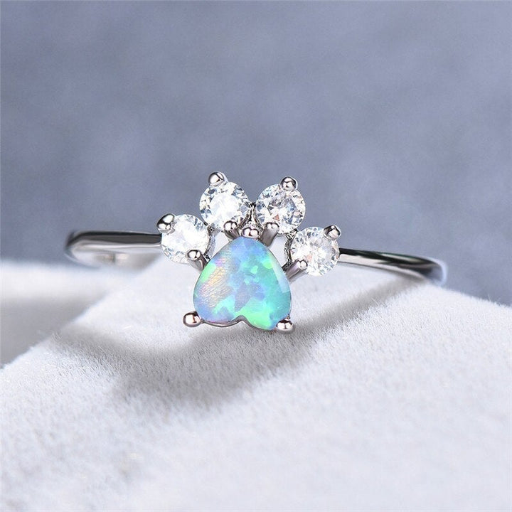 Silver Opal and Zirconia Ring - Celestine-5-State of Style