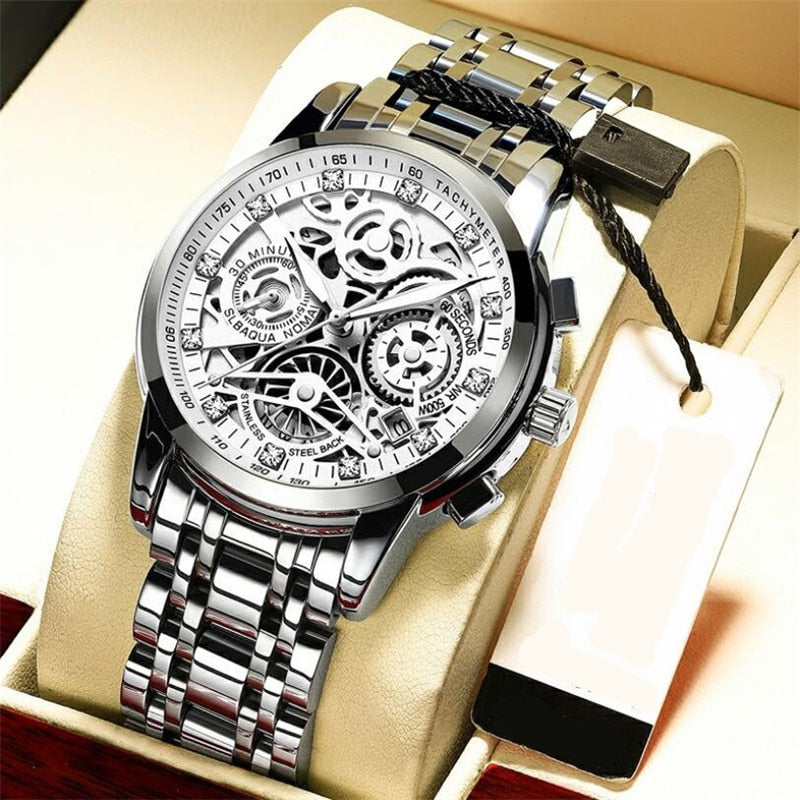 Skeleton Men's Watch - Eclipse-Silver-State of Style