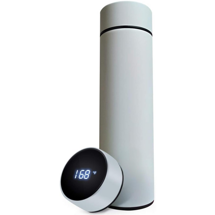 Smart Insulated Bottle with LED Temperature Display-White-State of Style