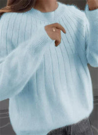 Soft Cashmere Knit Sweater - Sofie-Light Blue-S-State of Style