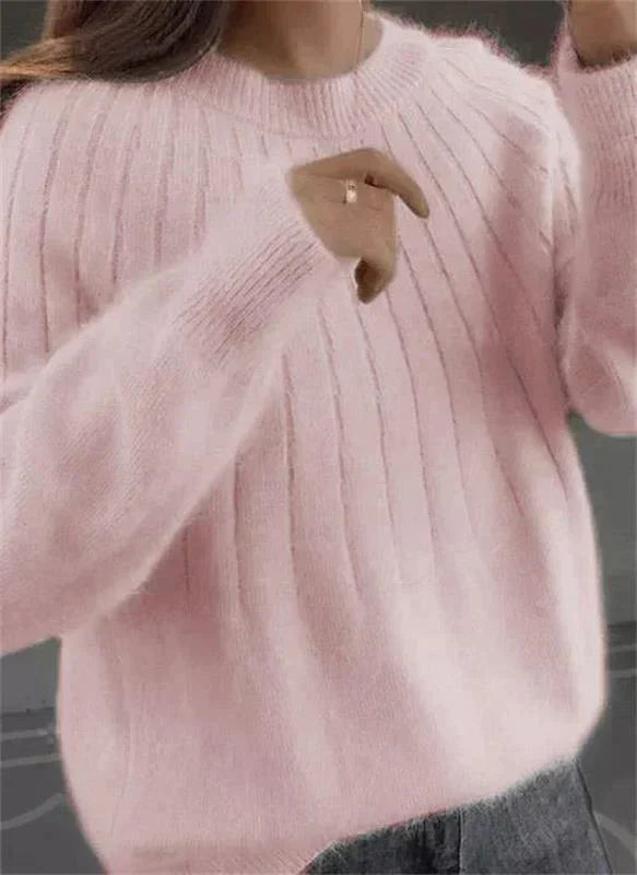 Soft Cashmere Knit Sweater - Sofie-Light Pink-S-State of Style