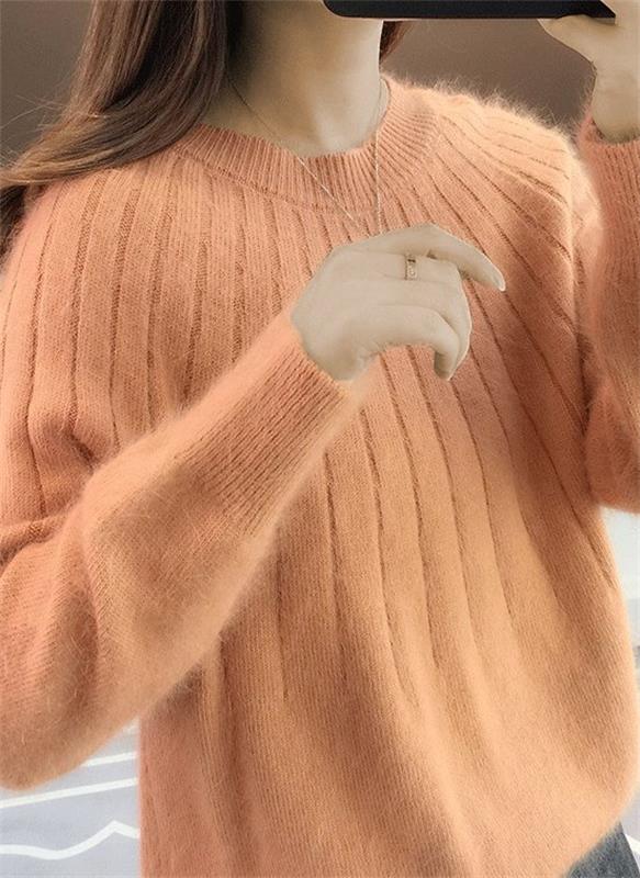 Soft Cashmere Knit Sweater - Sofie-Orange-S-State of Style