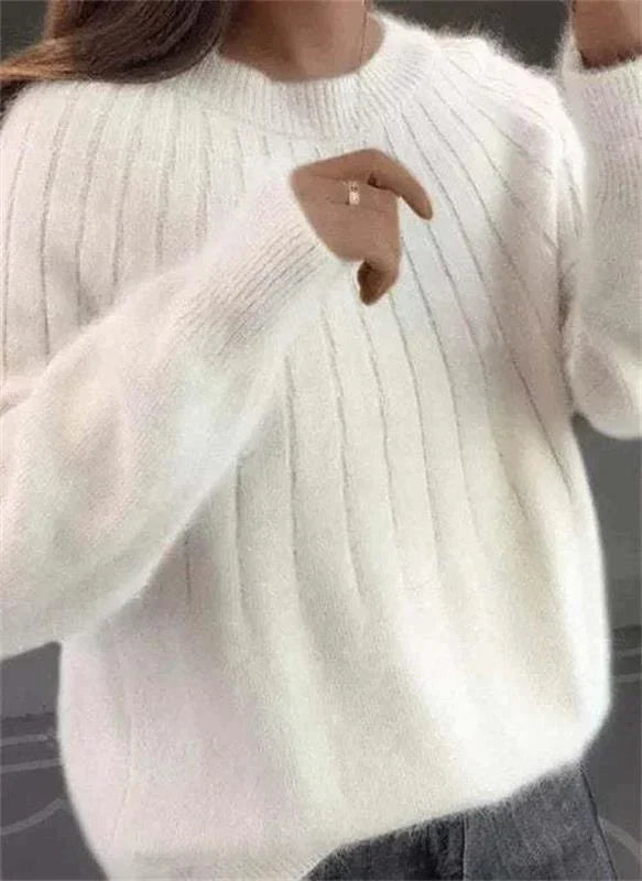 Soft Cashmere Knit Sweater - Sofie-White-S-State of Style