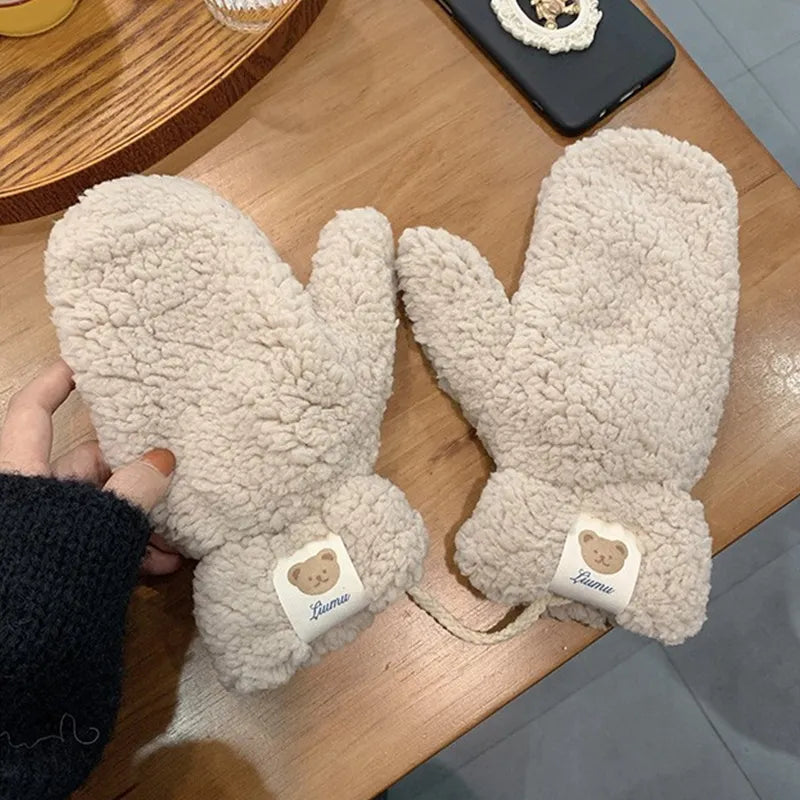Soft Ladies Teddy Mittens - Mila-Khaki A-State of Style