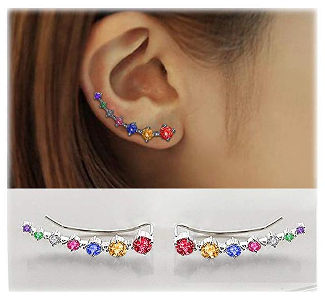 Sparkling Dangle Earrings-Silver-State of Style