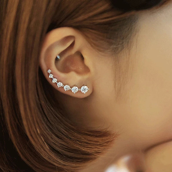 Sparkling Dangle Earrings-Silver-State of Style