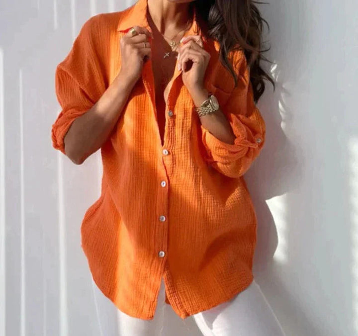 Spring & Summer Breeze Blouse-Orange-S-State of Style