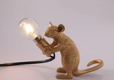 SqueakLight Mouse lamp-Standing Mouse / Gold-State of Style