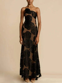 Strapless maxi dress with jacquard pattern – Maila-S-State of Style