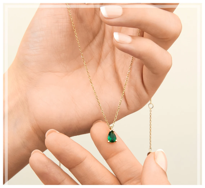 Stunning Emerald Drop Necklace-State of Style