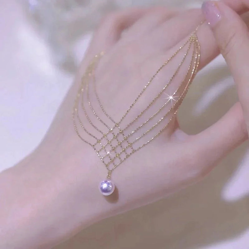 Stylish Layered Pearl Necklace-State of Style