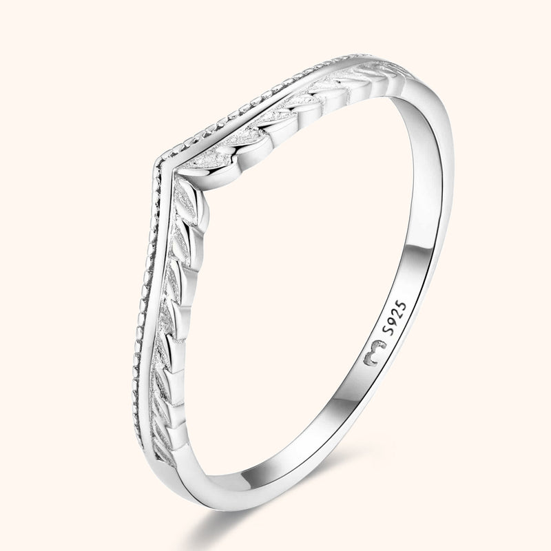 Stylish Leaf Motif Ring – Vera-Silver-5-State of Style