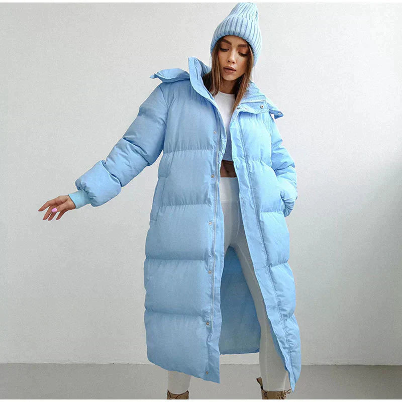 Stylish Long Ladies' Down Jacket - Elise-Light blue-XS-State of Style