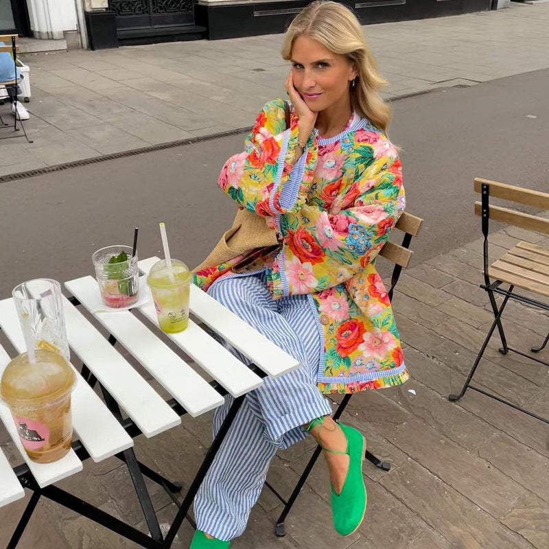 Stylish Spring Jacket - Celeste-Floral-S-State of Style