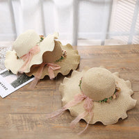 Summer hat with floral pattern – Liora-Beige-State of Style