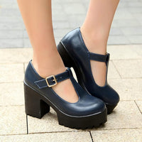 T-Strap Chunky Platform Heels – Jane-Black 1-2-State of Style
