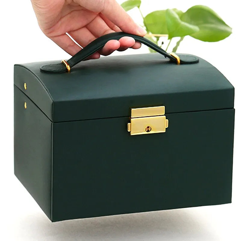 Three-Layer Jewellery Box | Organised Storage-GREEN-State of Style