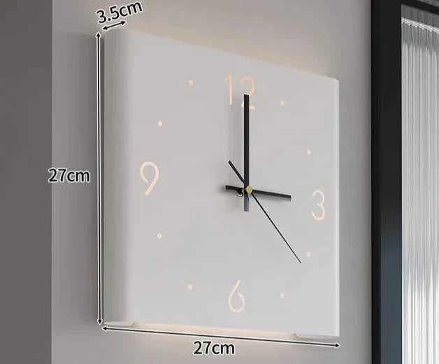TimeLume Double-Sided Square Wall Clock with Lighting-White-State of Style