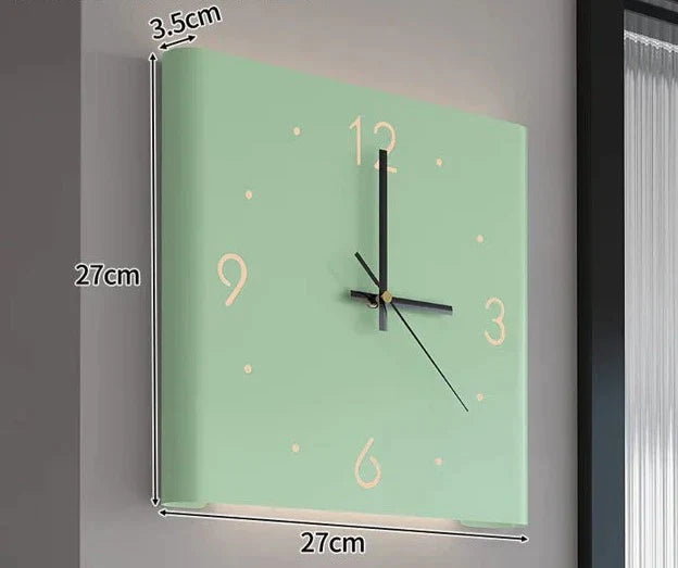 TimeLume Double-Sided Square Wall Clock with Lighting-White-State of Style